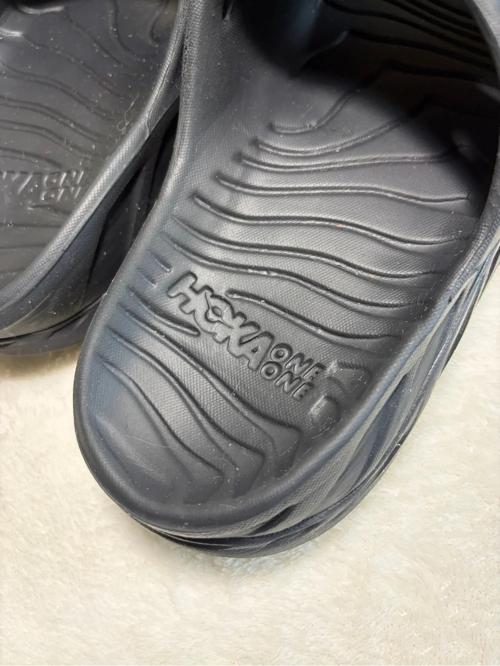 Hoka One One Men’s Black Slide Sandals with Ventilated Strap
